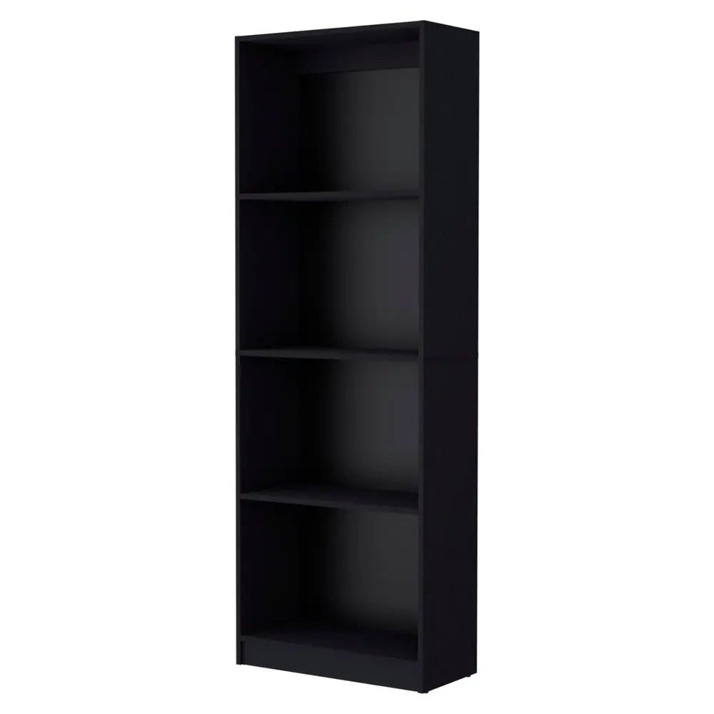 Set of Two 71" Black Bookcase With Two Doors HomeRoots