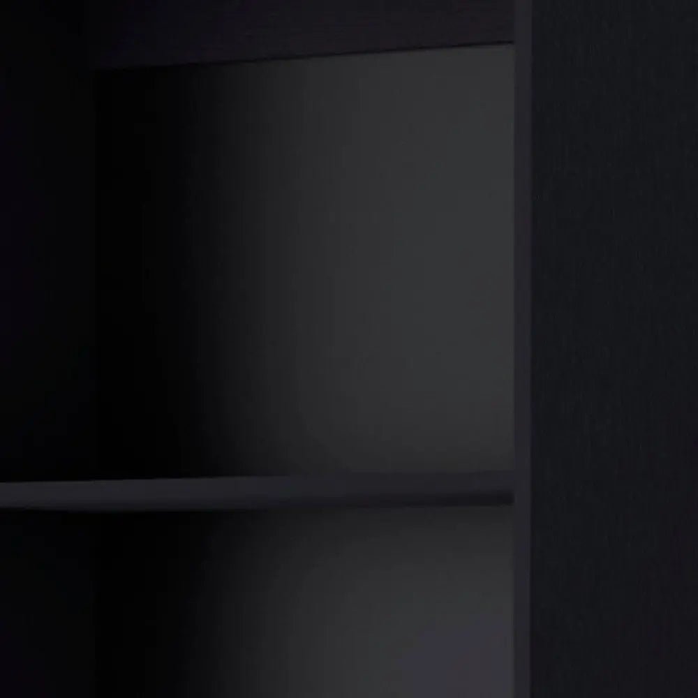 Set of Two 71" Black Bookcase With Two Doors HomeRoots