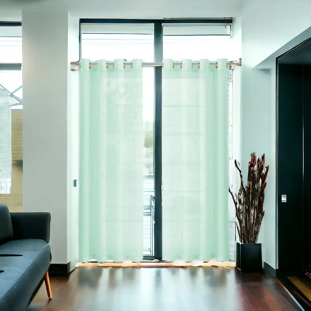 Set of Two 84" Aqua Solid Modern Window Panels - NOBLE HOME INTERIORS