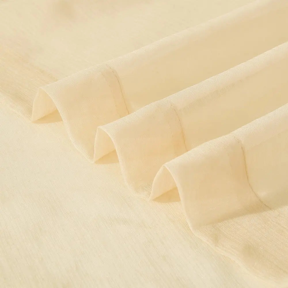 Set of Two 84" Beige Solid Modern Window Panels - NOBLE HOME INTERIORS