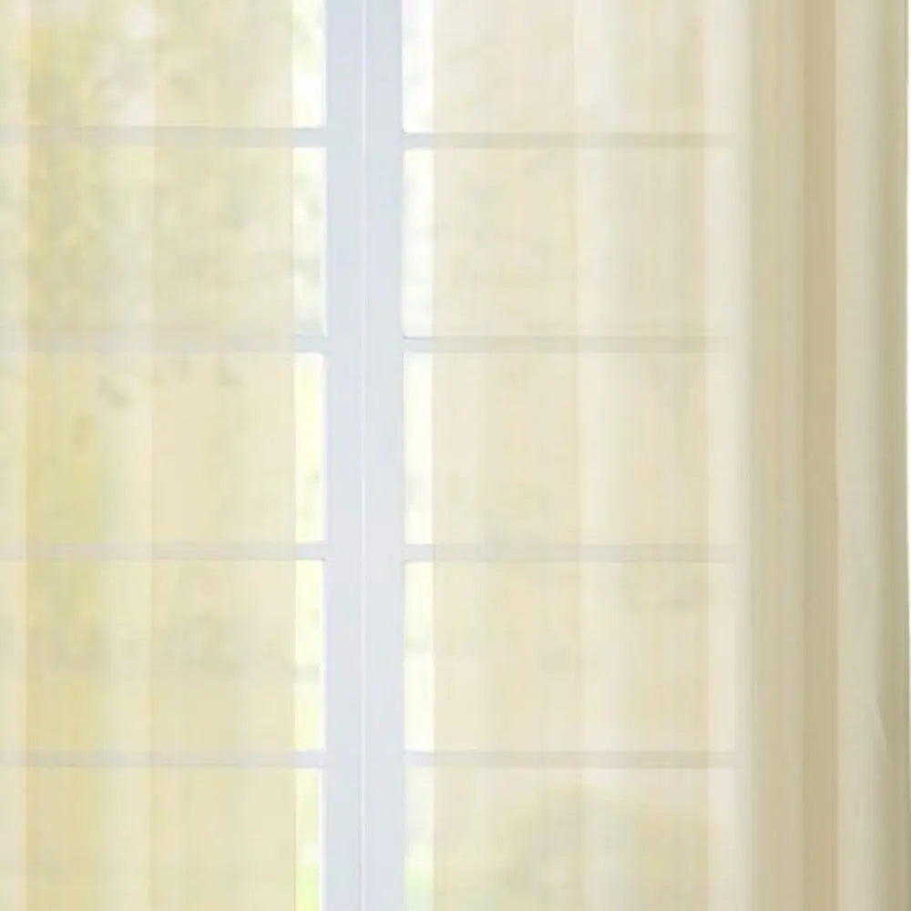 Set of Two 84" Beige Solid Modern Window Panels - NOBLE HOME INTERIORS