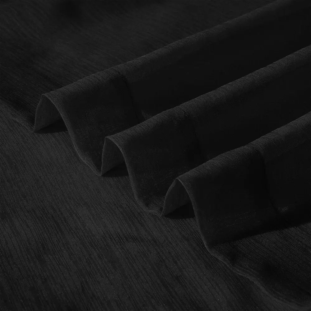 Set of Two 84" Black Solid Modern Window Panels - NOBLE HOME INTERIORS