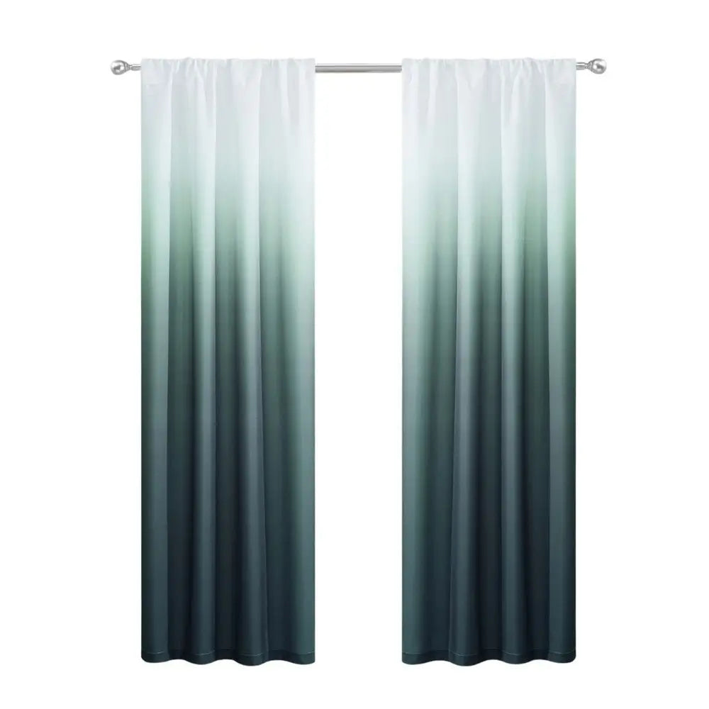Set of Two 84" Blue Ombre Shades Window Panels - NOBLE HOME INTERIORS