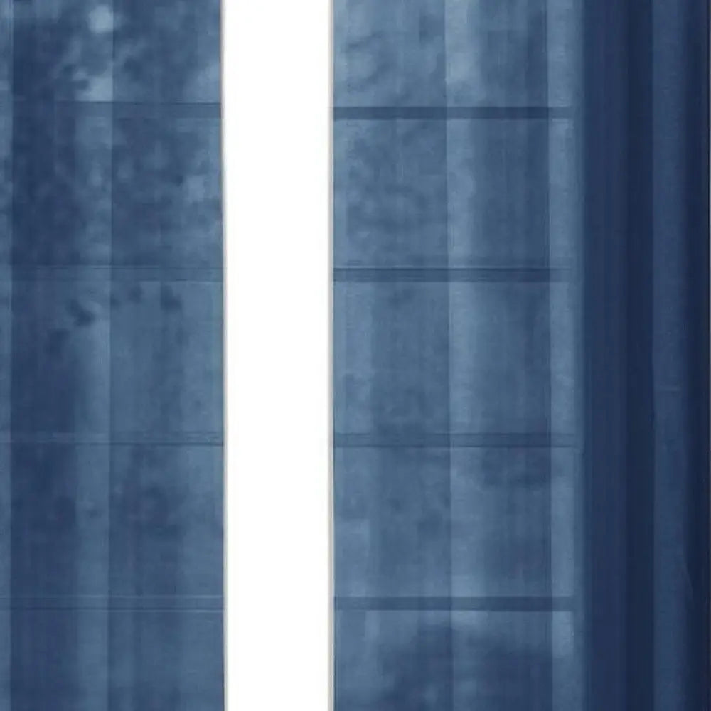 Set of Two 84" Blue Solid Modern Window Panels - NOBLE HOME INTERIORS