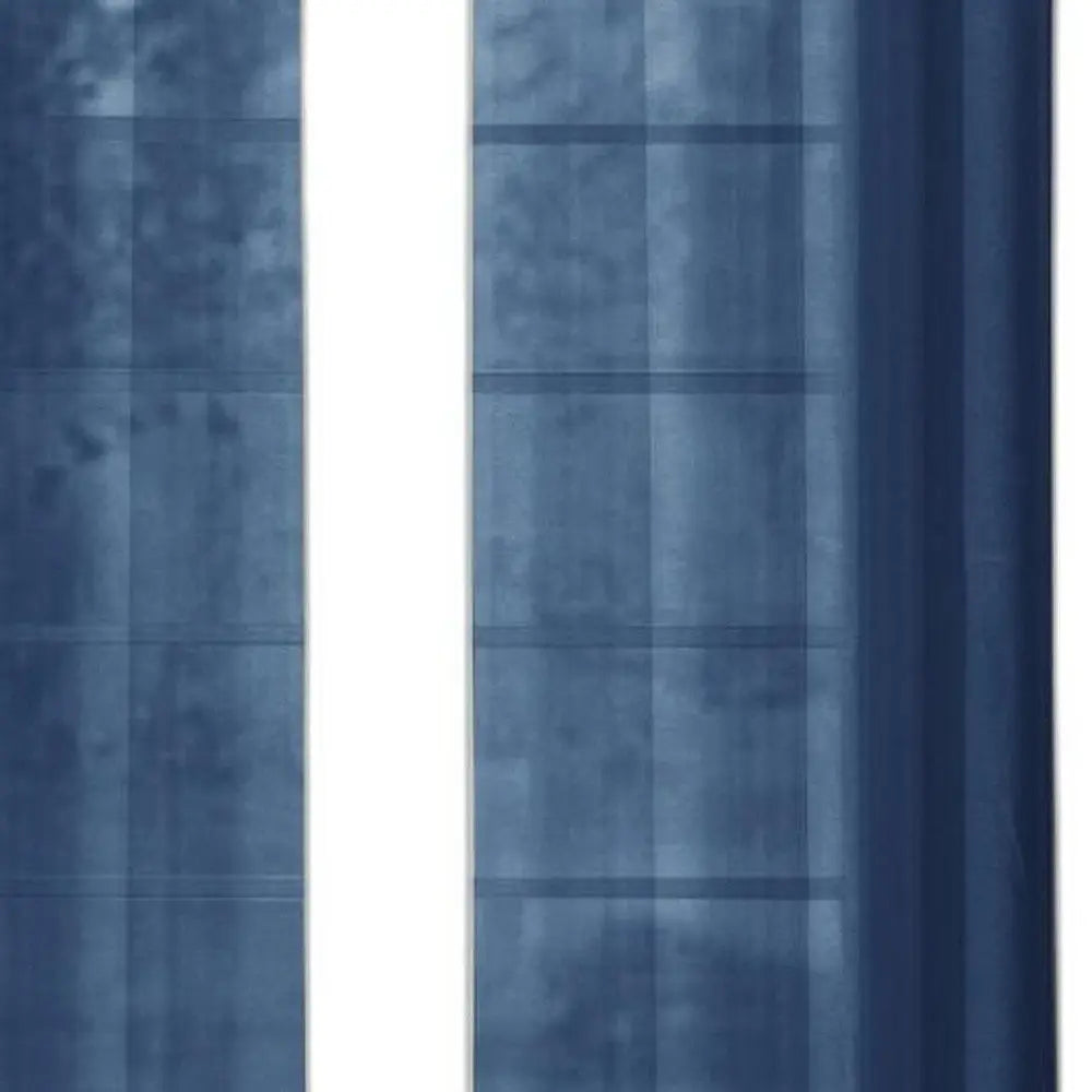 Set of Two 84" Blue Solid Modern Window Panels - NOBLE HOME INTERIORS