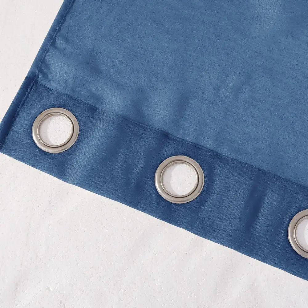 Set of Two 84" Blue Solid Modern Window Panels - NOBLE HOME INTERIORS