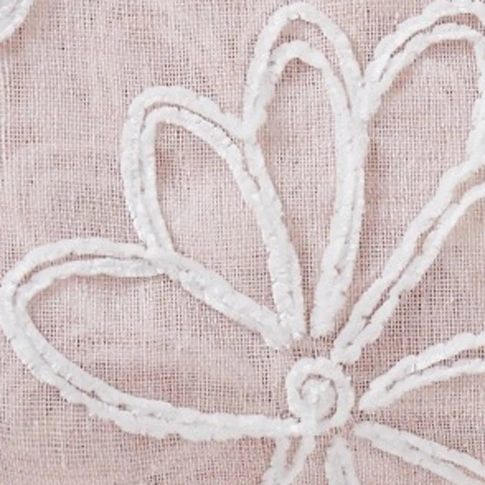 Set of Two 84"  Blush Floral Embroidered Window Panels HomeRoots