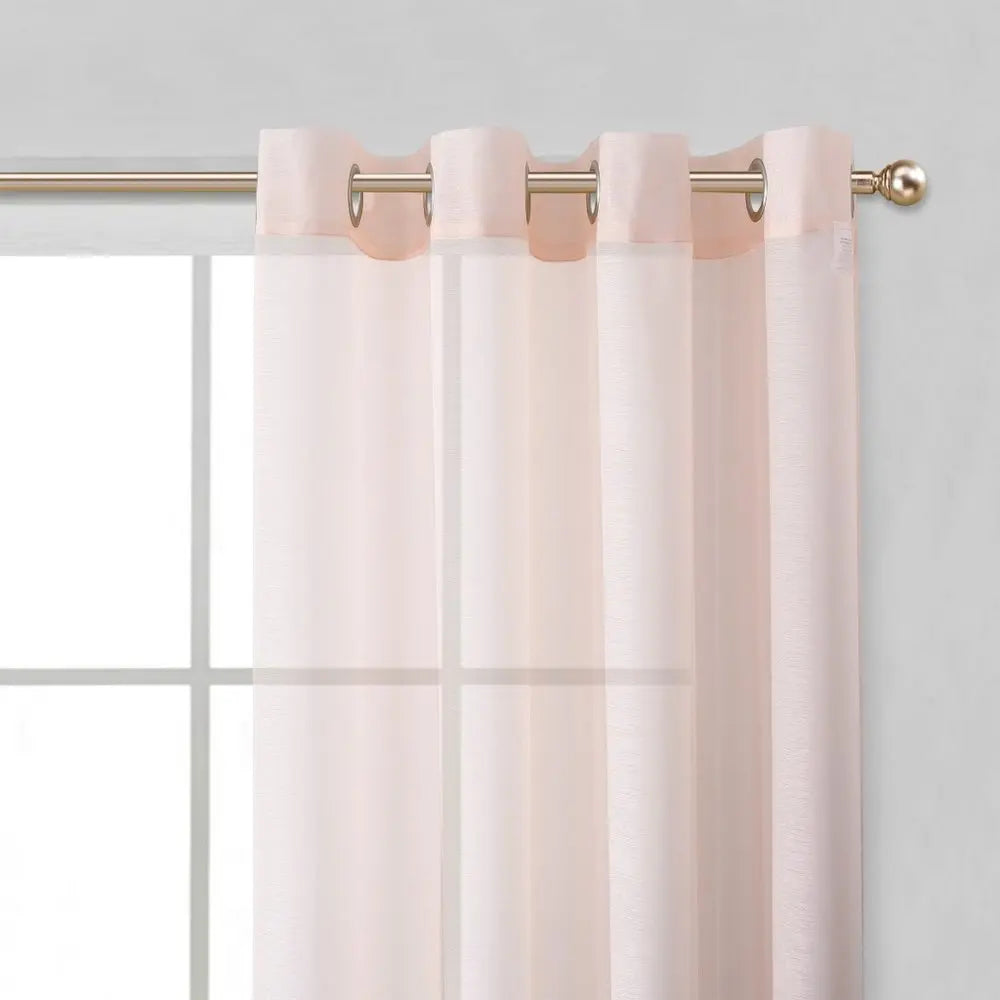 Set of Two 84" Blush Solid Modern Window Panels - NOBLE HOME INTERIORS