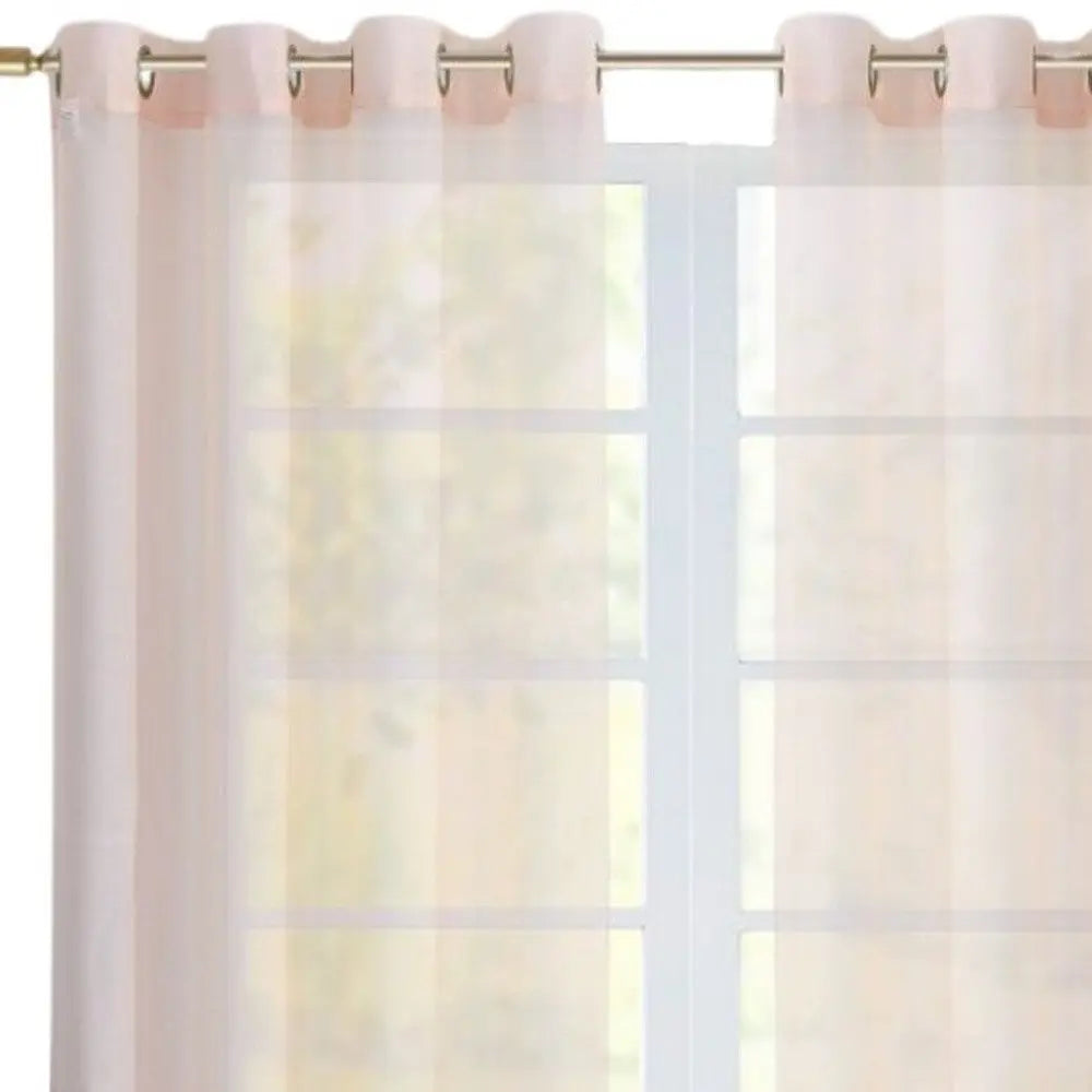 Set of Two 84" Blush Solid Modern Window Panels - NOBLE HOME INTERIORS