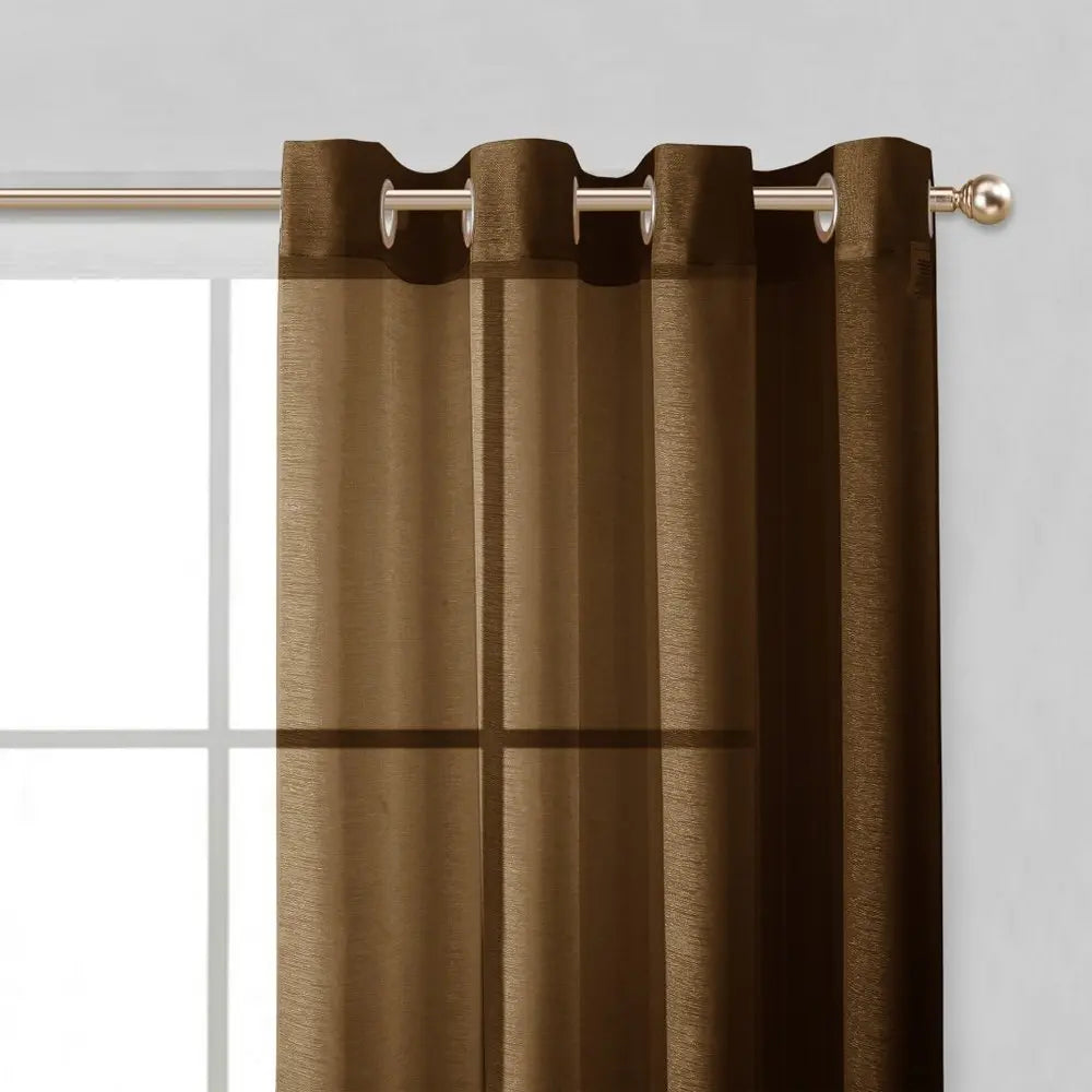 Set of Two 84" Chocolate Solid Modern Window Panels - NOBLE HOME INTERIORS