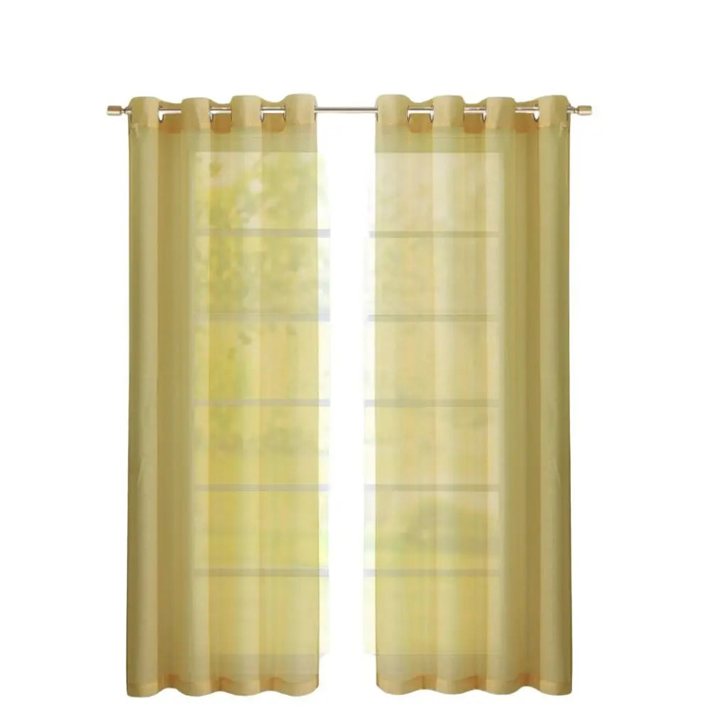 Set of Two 84" Gold Solid Modern Window Panels - NOBLE HOME INTERIORS