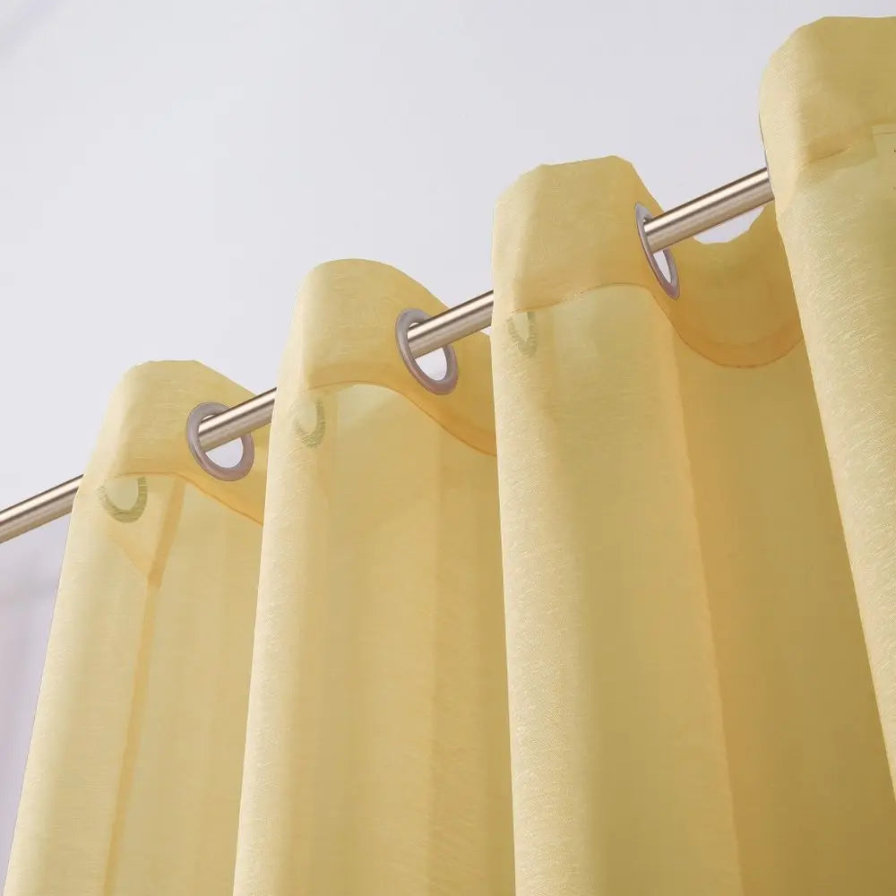 Set of Two 84" Gold Solid Modern Window Panels - NOBLE HOME INTERIORS