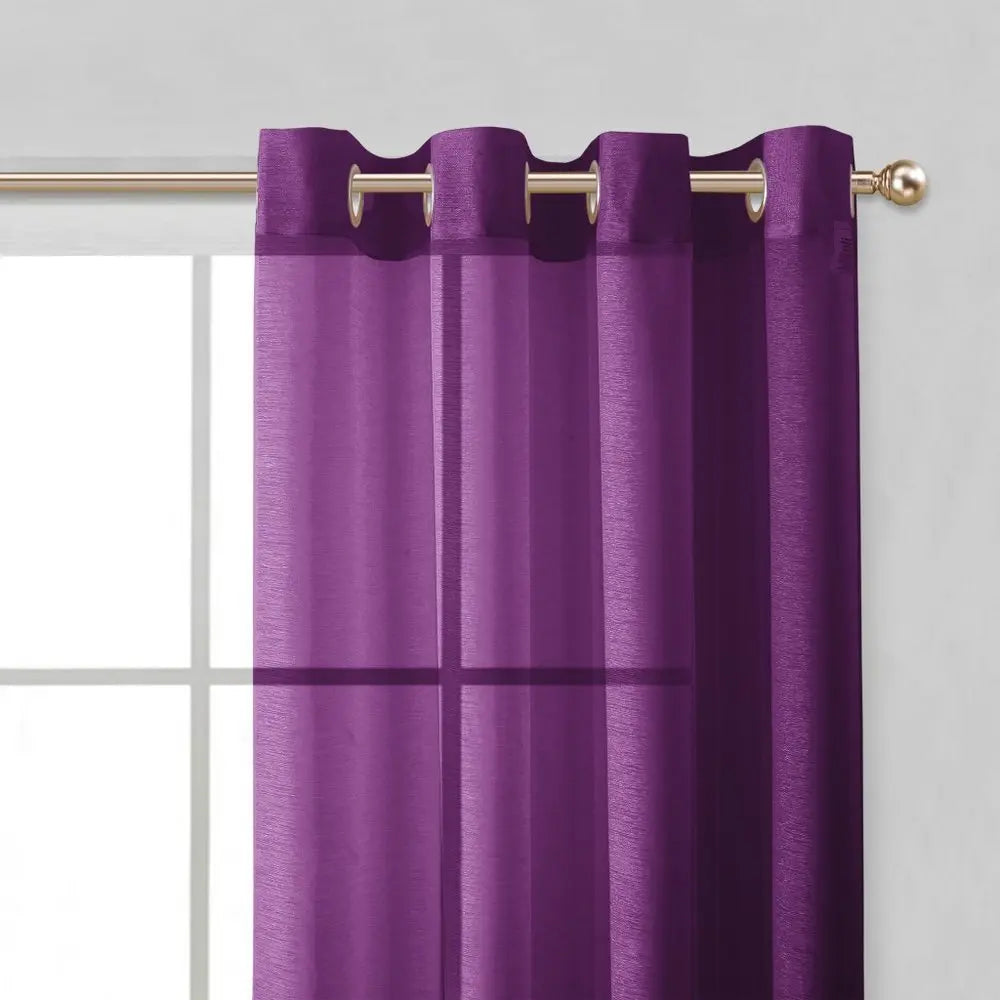 Set of Two 84" Purple Solid Modern Window Panels - NOBLE HOME INTERIORS