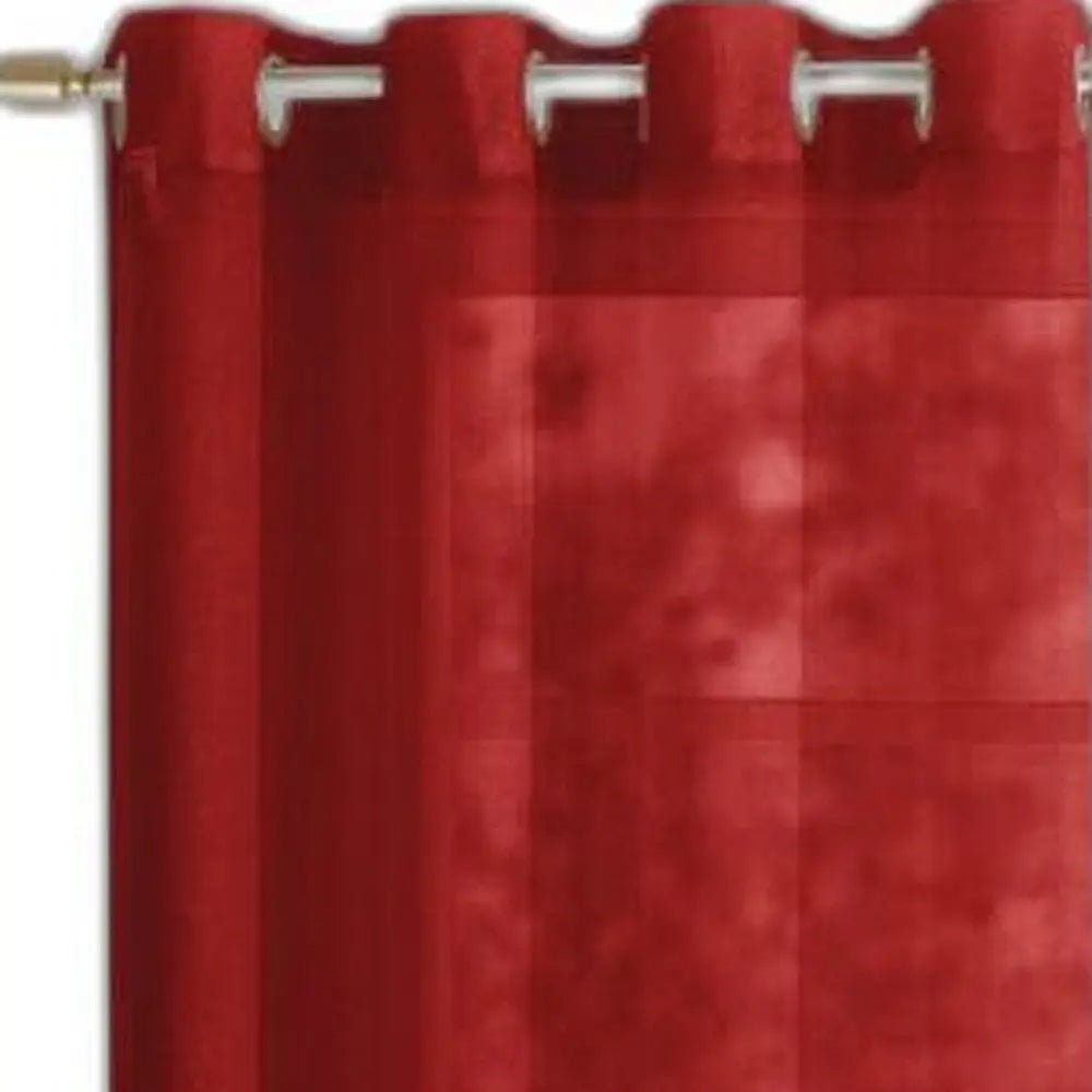 Set of Two 84" Red Solid Modern Window Panels - NOBLE HOME INTERIORS