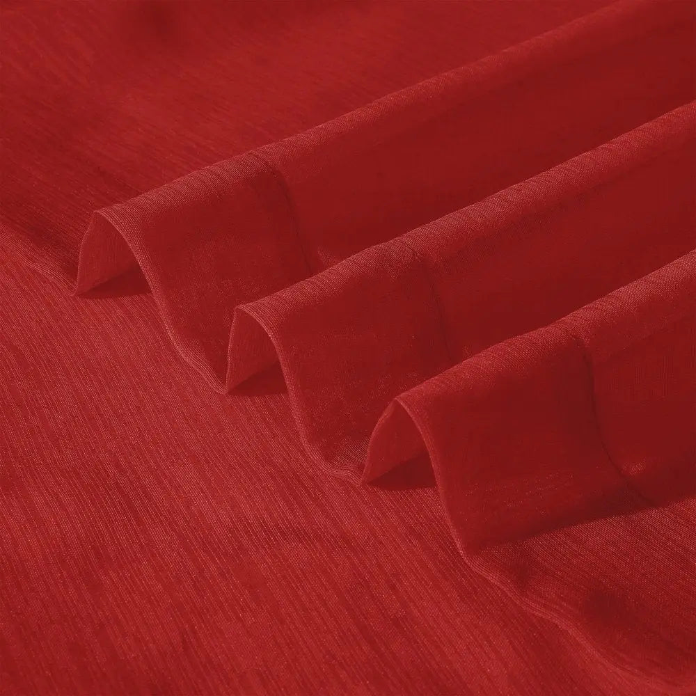 Set of Two 84" Red Solid Modern Window Panels - NOBLE HOME INTERIORS