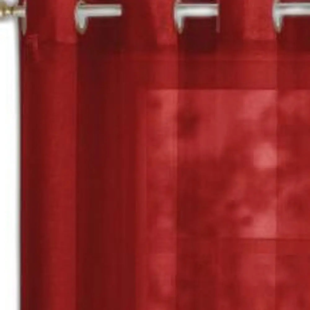 Set of Two 84" Red Solid Modern Window Panels - NOBLE HOME INTERIORS