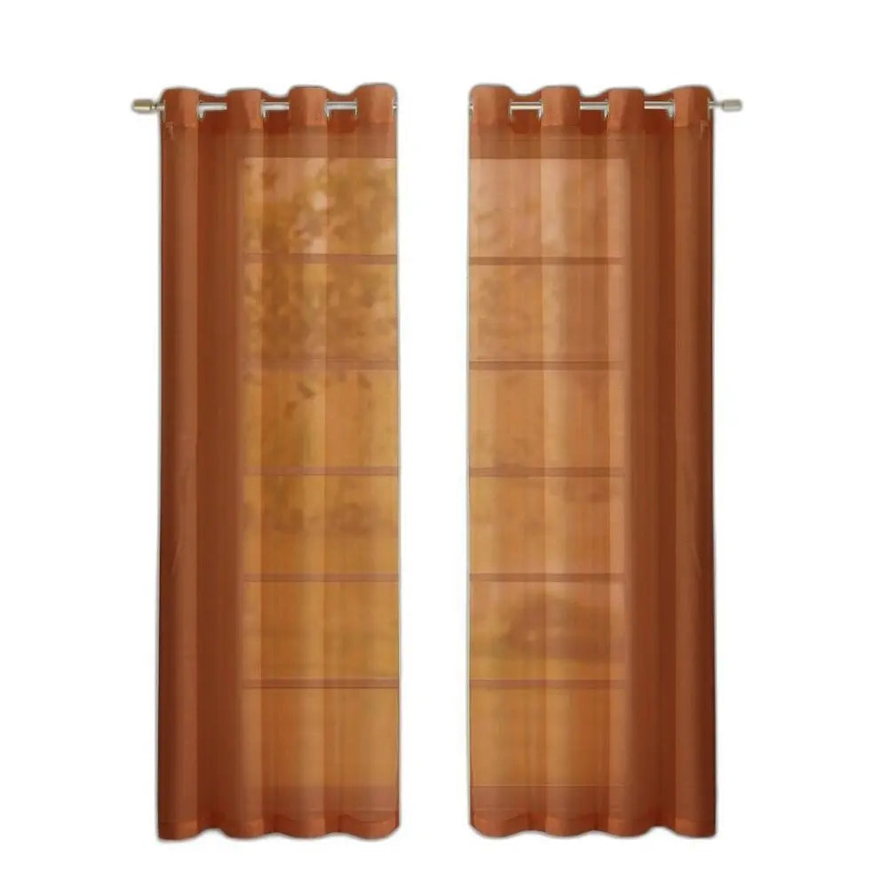 Set of Two 84" Rust Solid Modern Window Panels - NOBLE HOME INTERIORS