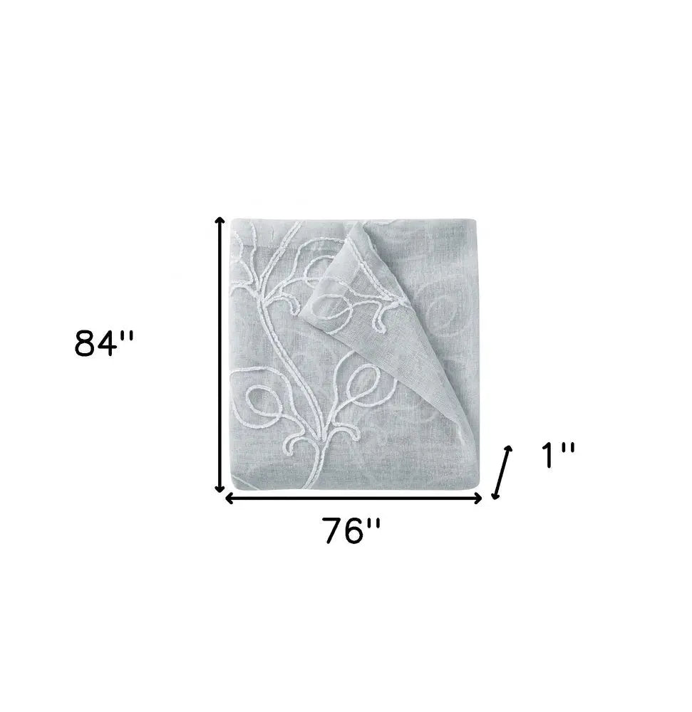 Set of Two 84" Silver Boho Embroidered Window Panels - NOBLE HOME INTERIORS