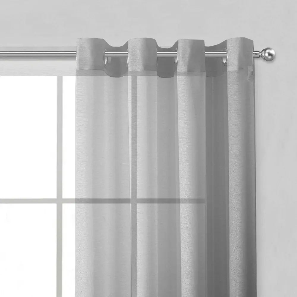 Set of Two 84" Silver Solid Modern Window Panels - NOBLE HOME INTERIORS