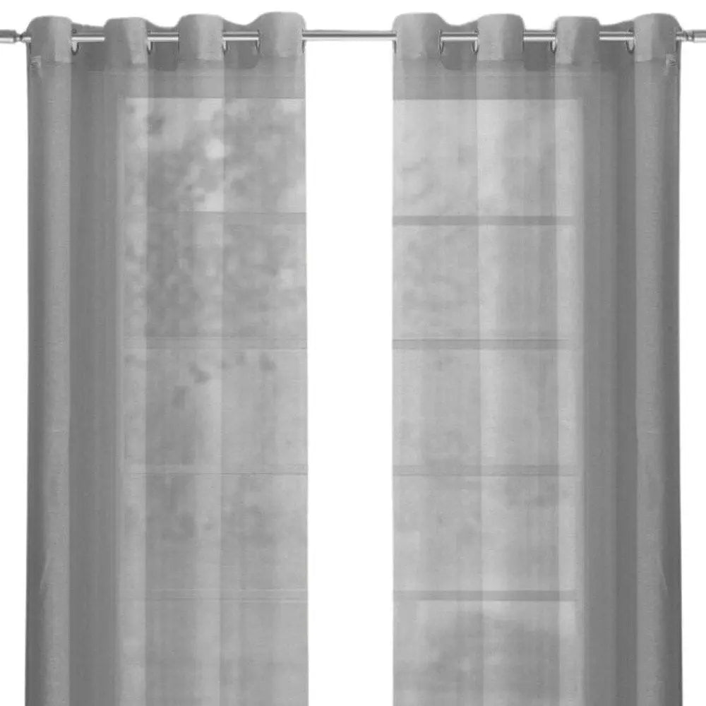 Set of Two 84" Silver Solid Modern Window Panels - NOBLE HOME INTERIORS