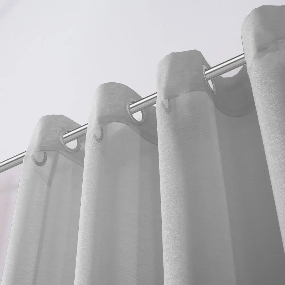 Set of Two 84" Silver Solid Modern Window Panels - NOBLE HOME INTERIORS