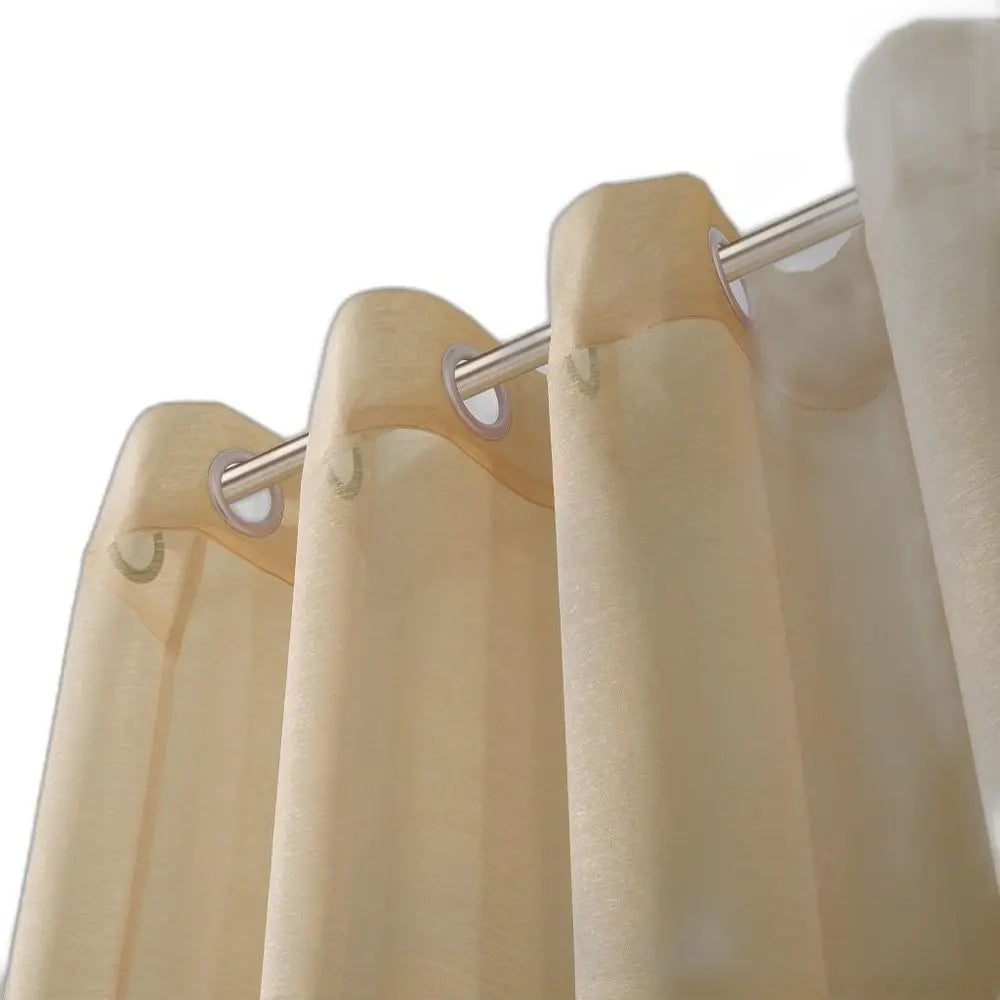 Set of Two 84" Tan Solid Modern Window Panels - NOBLE HOME INTERIORS