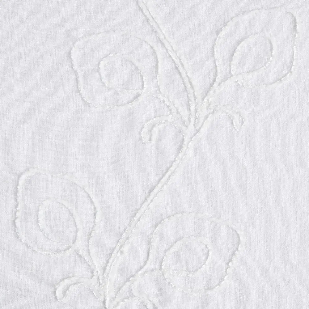 Set of Two 84"  White Boho Embroidered Window Panels HomeRoots