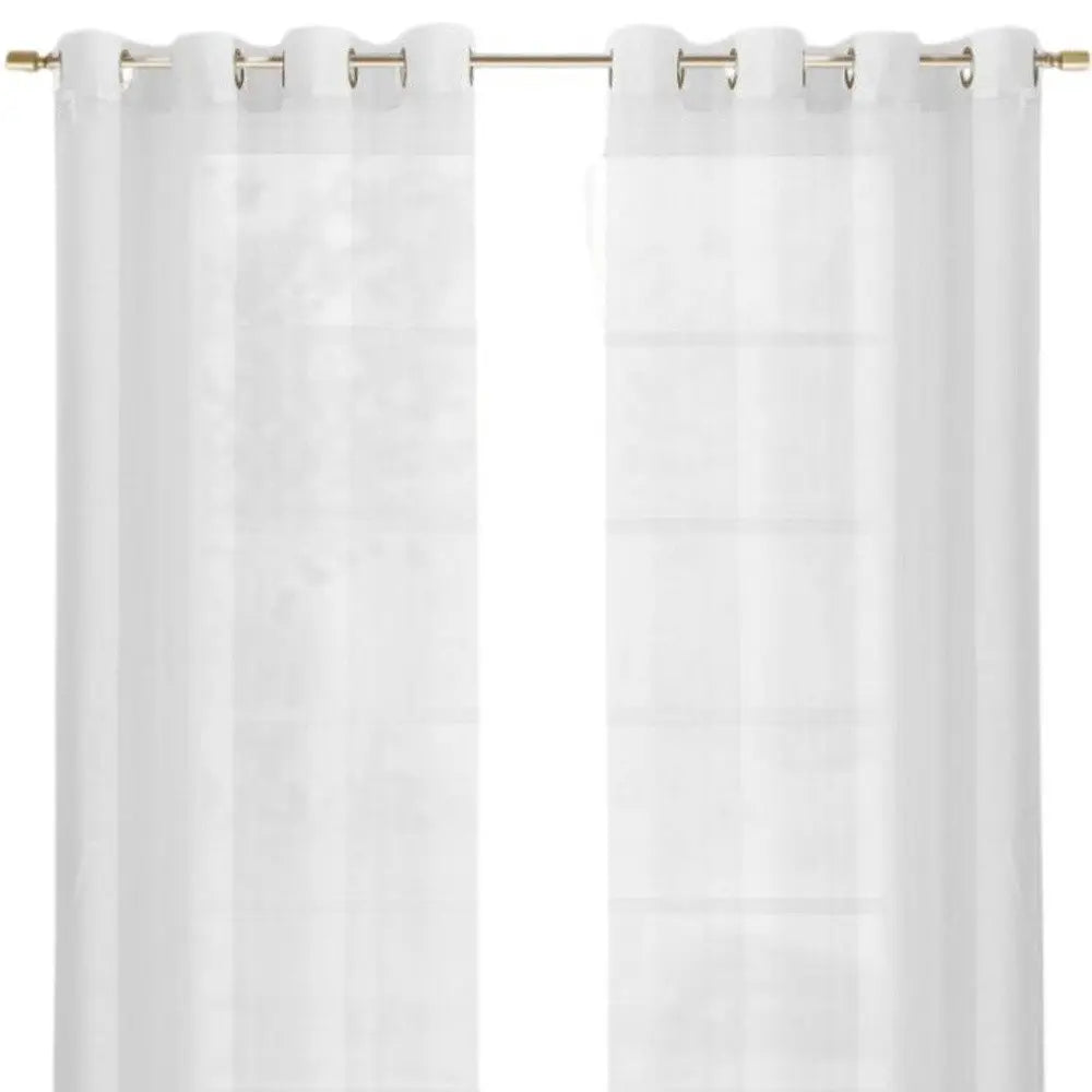 Set of Two 84" White Solid Modern Window Panels - NOBLE HOME INTERIORS