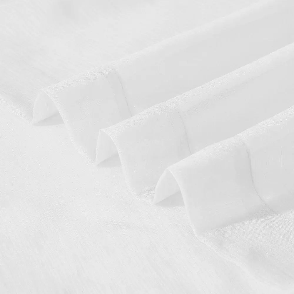 Set of Two 84" White Solid Modern Window Panels - NOBLE HOME INTERIORS