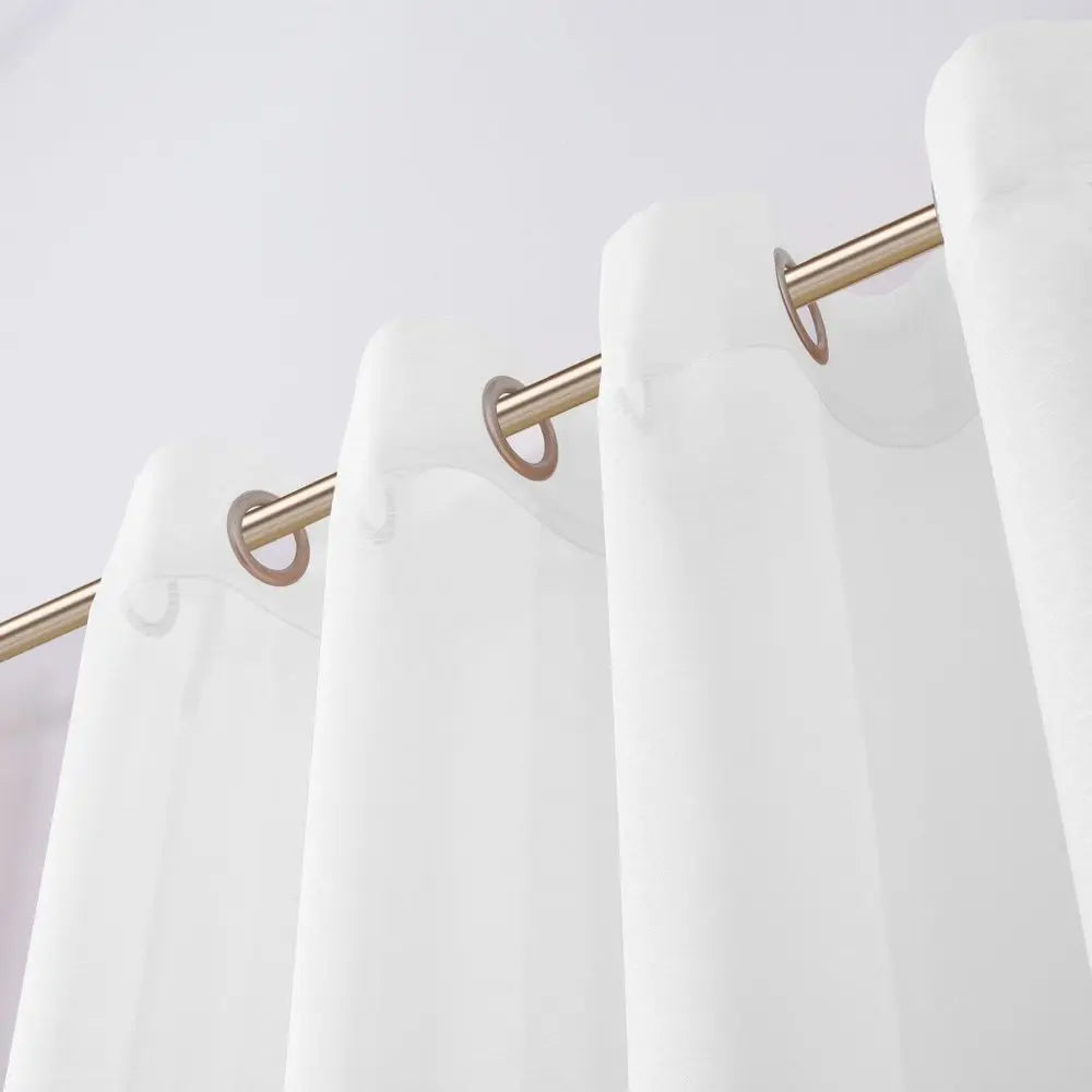 Set of Two 84" White Solid Modern Window Panels - NOBLE HOME INTERIORS