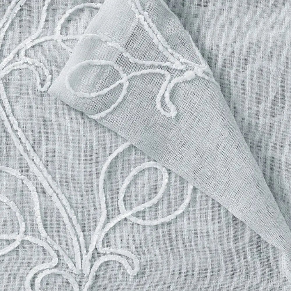 Set of Two 96" Silver Boho Embroidered Window Panels - NOBLE HOME INTERIORS