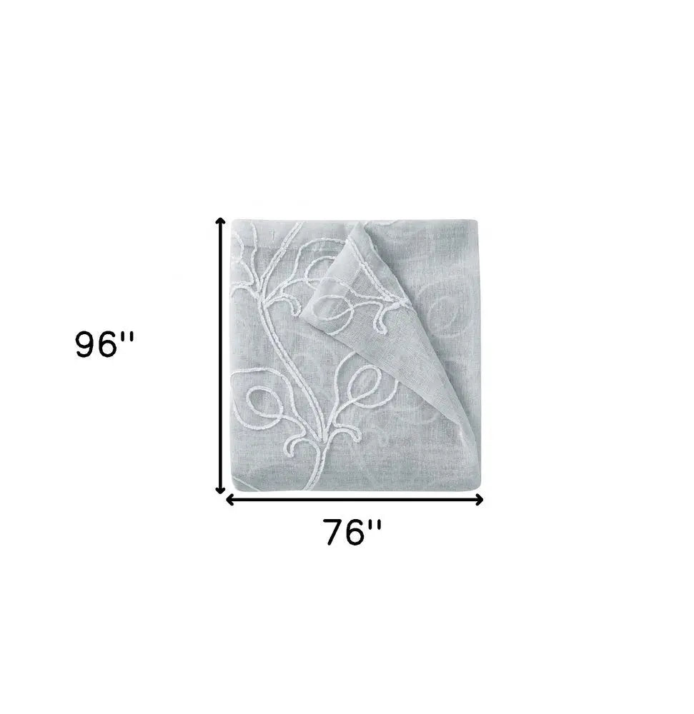 Set of Two 96" Silver Boho Embroidered Window Panels - NOBLE HOME INTERIORS