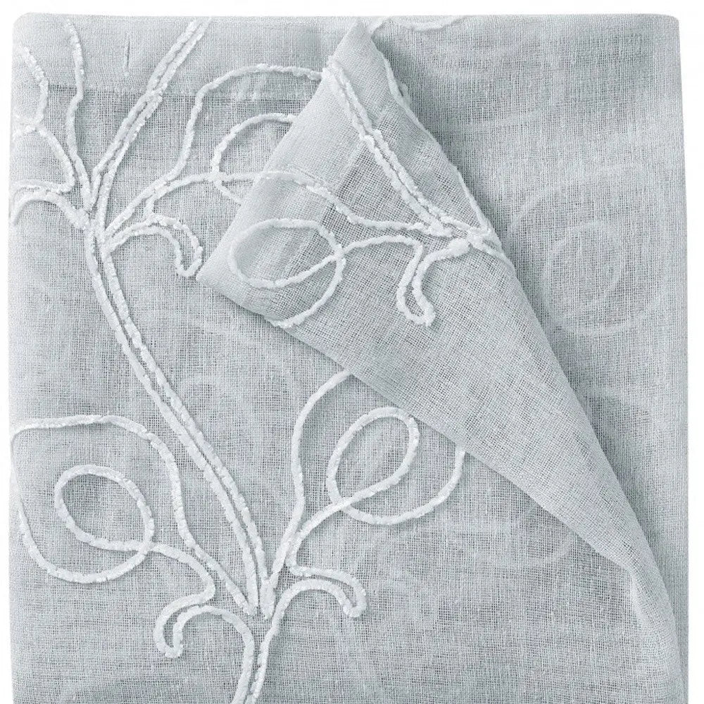 Set of Two 96" Silver Boho Embroidered Window Panels - NOBLE HOME INTERIORS