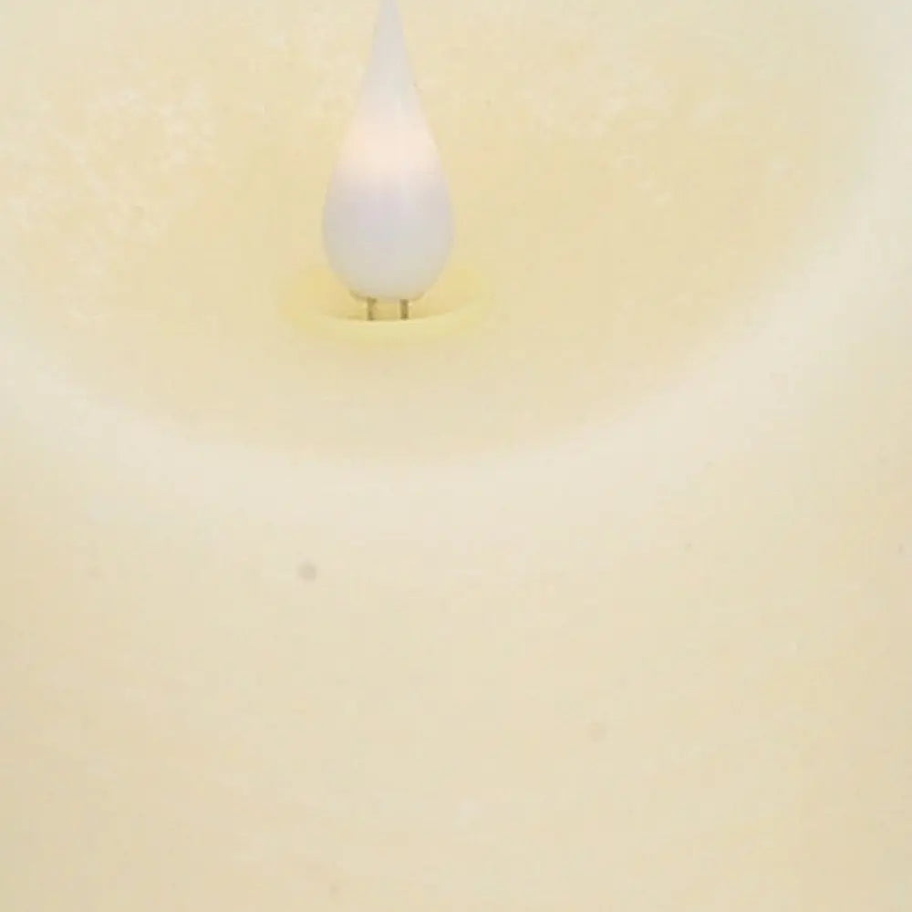 Set of Two Beige Flameless Pillar Candle - NOBLE HOME INTERIORS