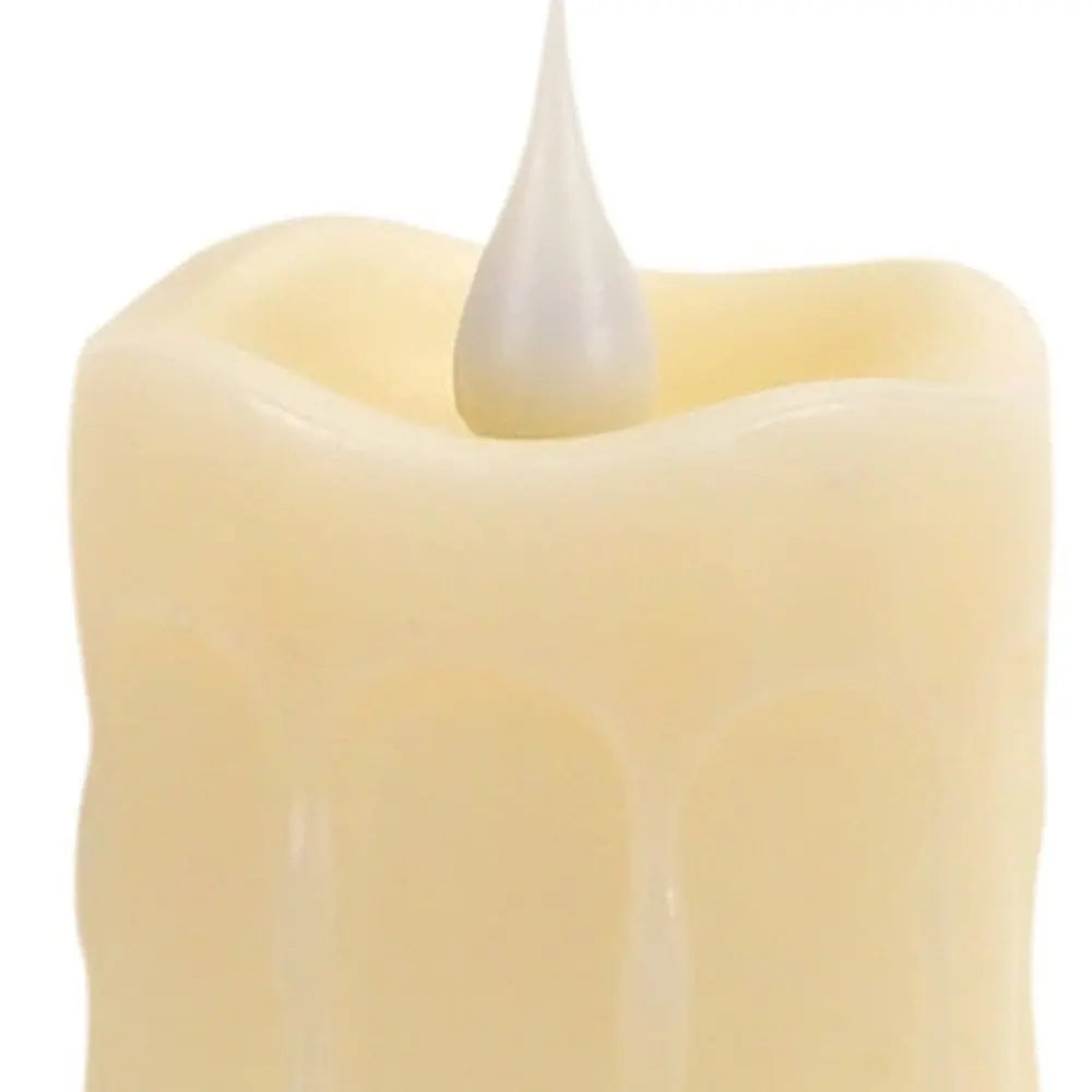 Set of Two Beige Flameless Votive Candle - NOBLE HOME INTERIORS