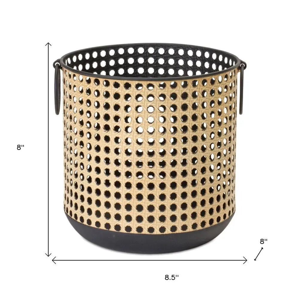 Set of Two Black And Brown Distressed Geometric Iron Tabletop Lantern Candle Holders - NOVA HOME FURNITURE