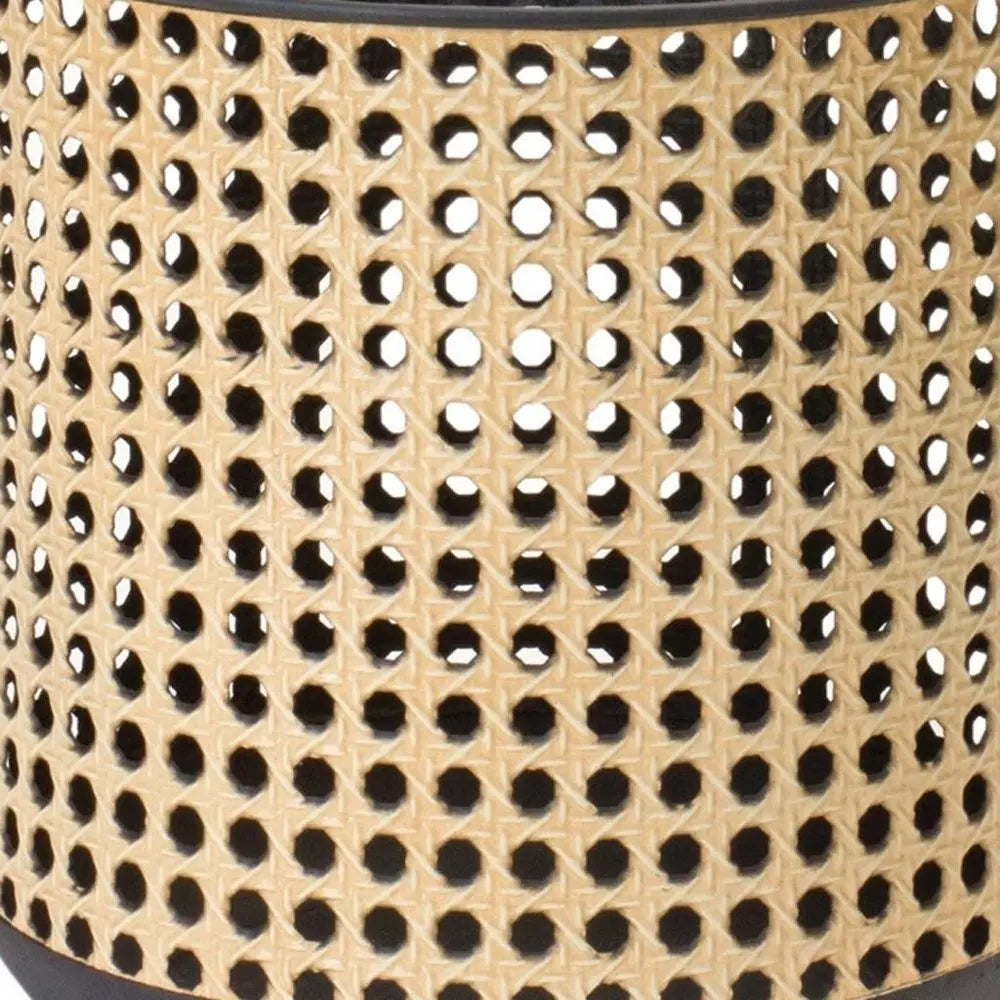 Set of Two Black And Brown Distressed Geometric Iron Tabletop Lantern Candle Holders - NOVA HOME FURNITURE