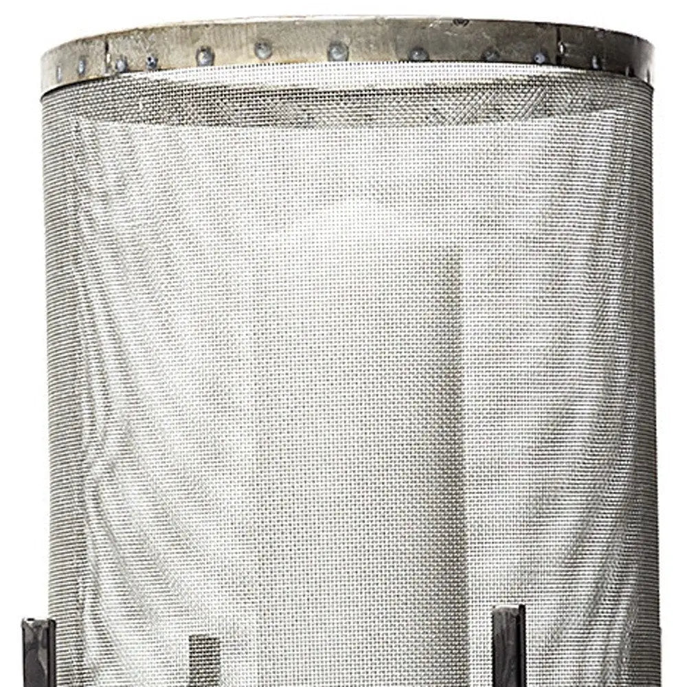 Set of Two Black Distressed Geometric Metal Lantern Candle Holders HomeRoots