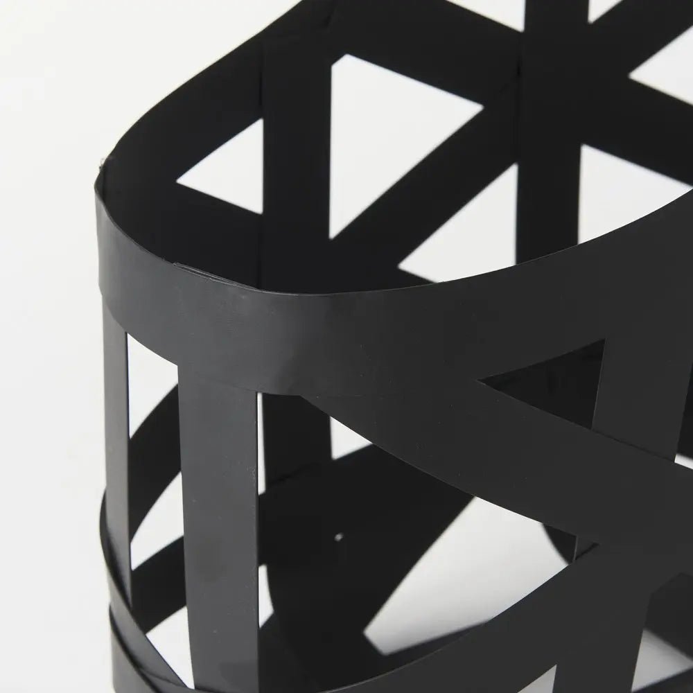 Set Of Two Black Geometric Metal Baskets HomeRoots