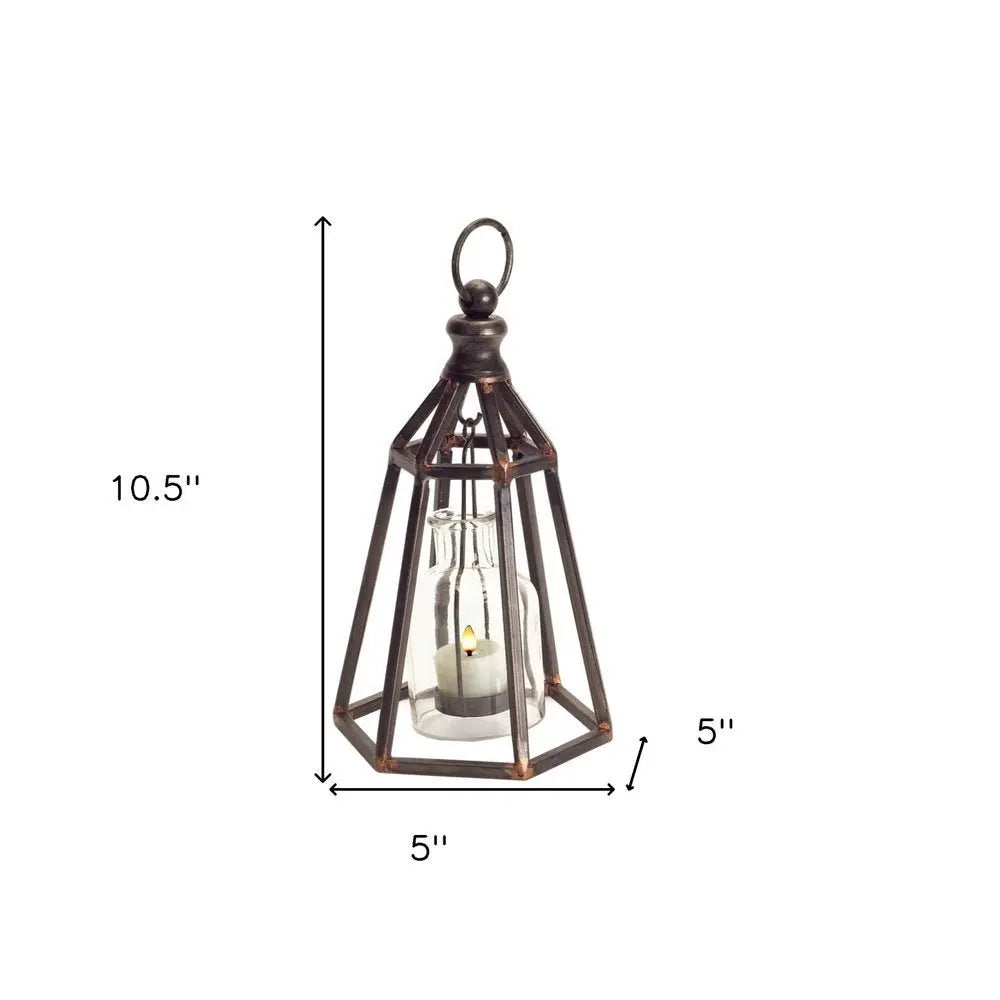 Set of Two Black Metal Geometric Tabletop Tealight Candle Holders - NOBLE HOME INTERIORS