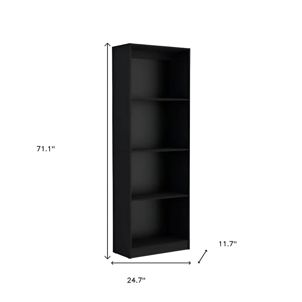 Set of Two Black Wood Multi Tier Bookcases HomeRoots