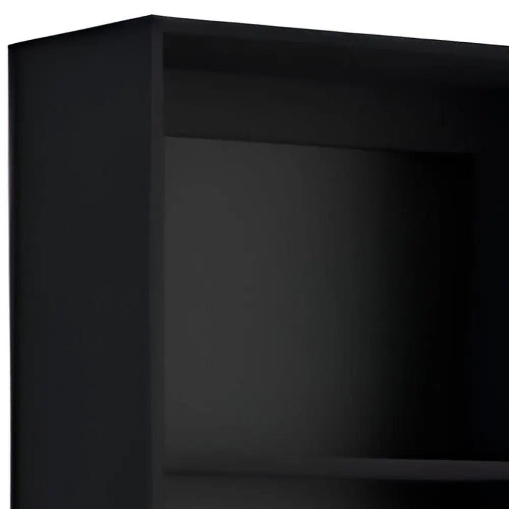 Set of Two Black Wood Multi Tier Bookcases HomeRoots