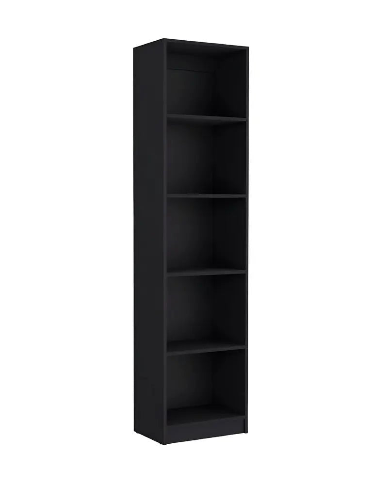 Set of Two Black Wood Multi Tier Bookcases HomeRoots