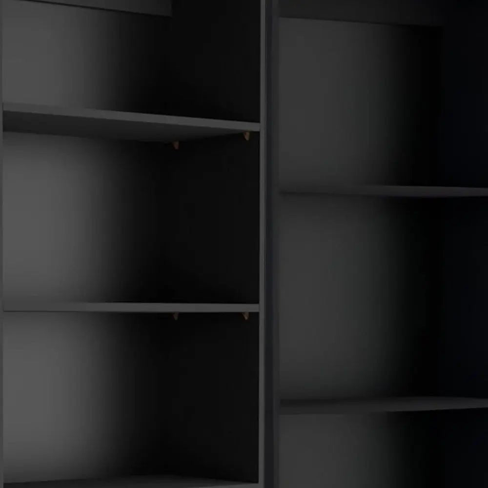 Set of Two Black Wood Multi Tier Bookcases HomeRoots