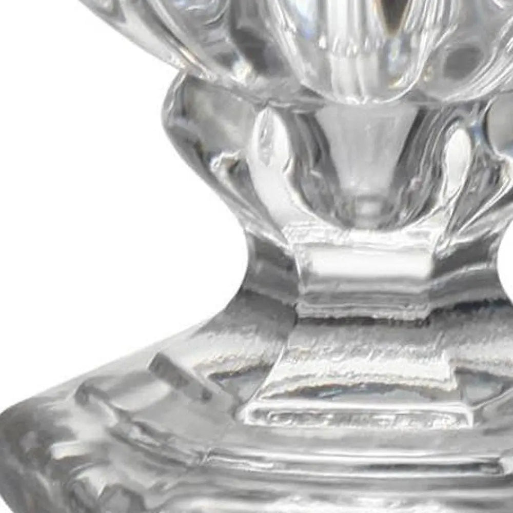 Set of Two Clear Glass Urn Table Vases - NOBLE HOME INTERIORS