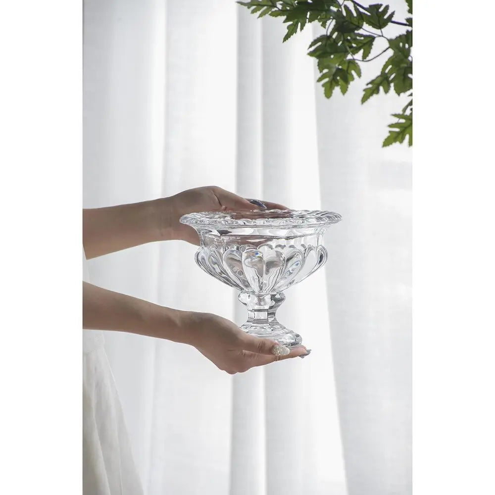 Set of Two Clear Round Glass Table Vase - NOBLE HOME INTERIORS