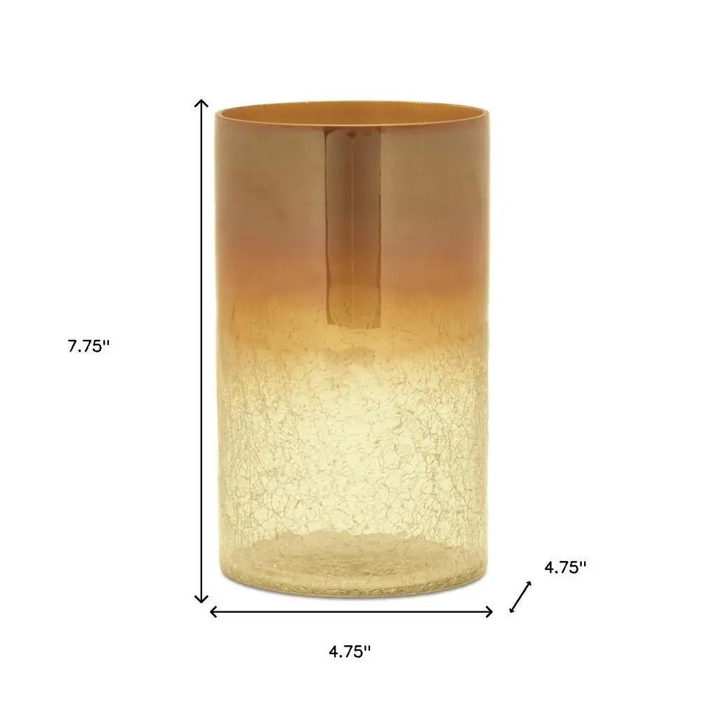 Set of Two Gold Glass Tabletop Pillar Candle Holders - NOVA HOME FURNITURE