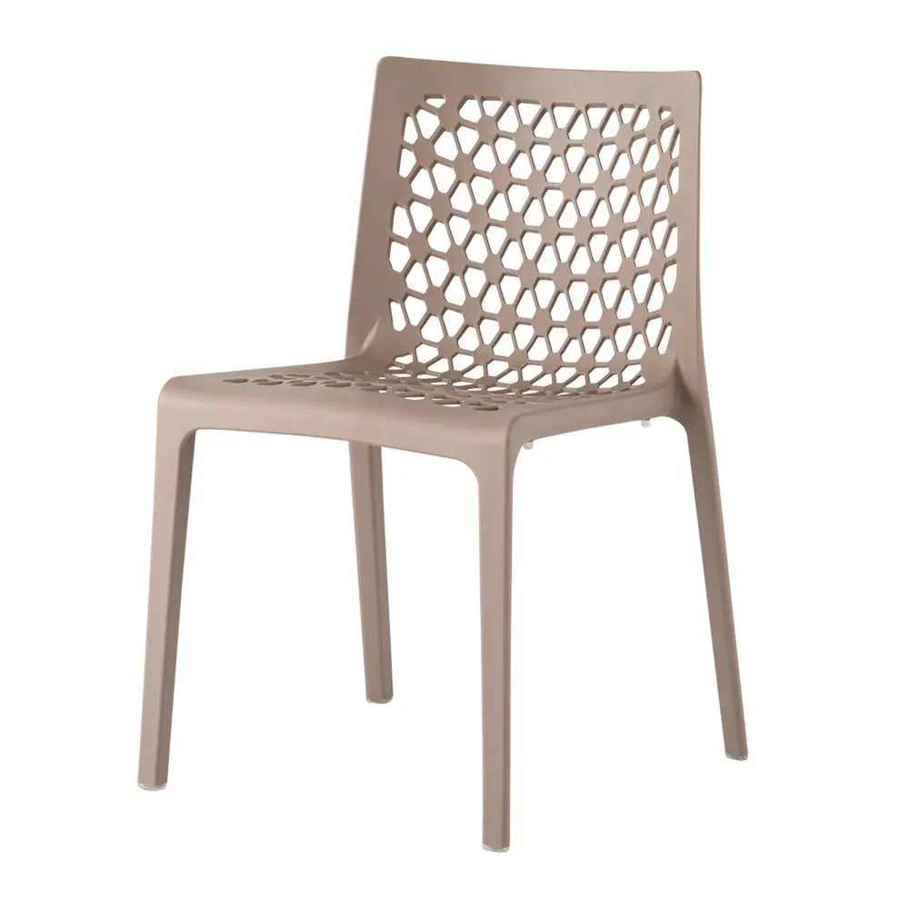 Set of Two Gray Heavy Duty Plastic Outdoor Stacking Dining Chairs - NOBLE HOME INTERIORS