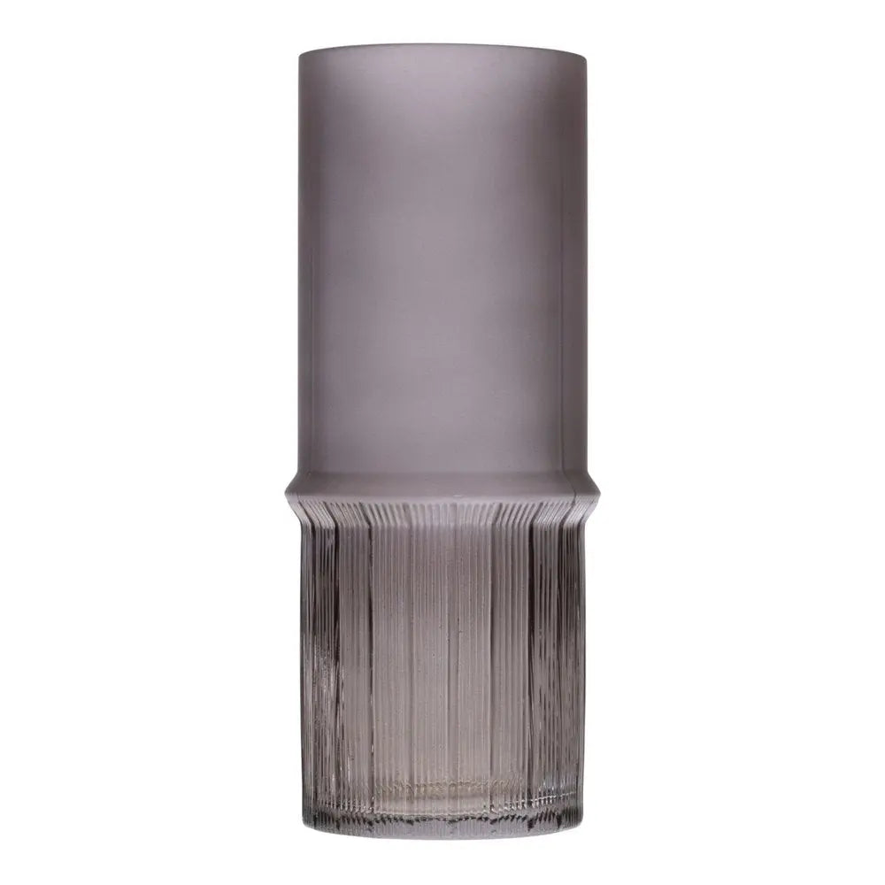 Set of Two Gray Round Glass Table Vase - NOBLE HOME INTERIORS