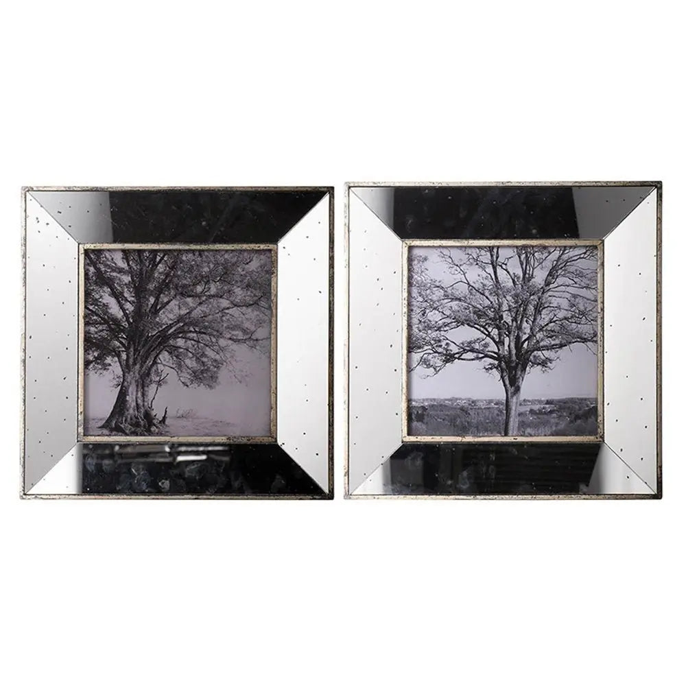 Set of Two Gray Square Framed Art - NOBLE HOME INTERIORS